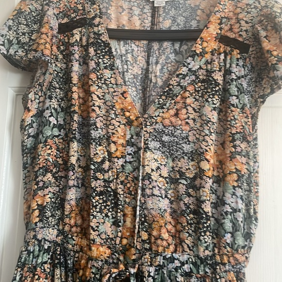 American Eagle Floral Maxi Dress - Orange and Black - Picture 3 of 7